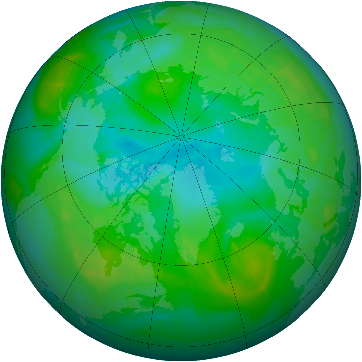 Arctic ozone map for 04 August 2009